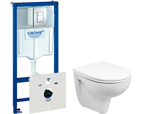 Комплект Унитаз подвесной Wanfald Lauta 47302100005 белый + Шумоизоляция Grohe 37131000 + Инсталляция Rapid SL 38772001 3 в 1 с кнопкой смыва Комплект Унитаз подвесной Wanfald Lauta 47302100005 белый + Шумоизоляция Grohe 37131000 + Инсталляция Rapid SL 38772001 3 в 1 с кнопкой смыва