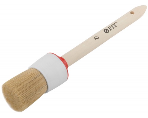 Кисть круглая, натуральная светлая щетина №12 (45 мм)