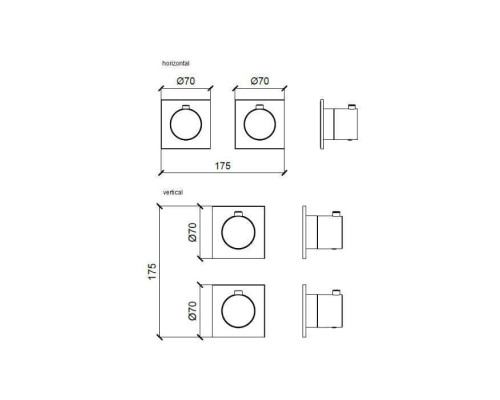 Almar Modular Смеситель для душа, встраиваемый, термостатический, цвет: черный металл брашированный PVD. E180182.AB