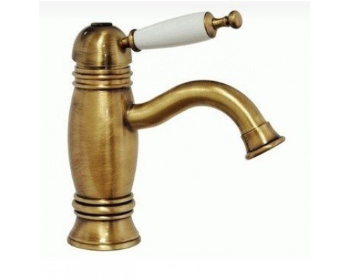 OXFORD См-ль для раковины монокоманд. (ручка белая) бронза BN.OXF-6319BBIBR BN.OXF-6319BBIBR