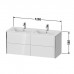 Duravit XViu Тумба подвесная 128x48x56см, с двойной раковиной, 4 ящика, цвет: walnut dark/черный матовый. 2336130000,  XV41290B221