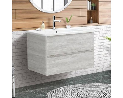 Тумба с раковиной BelBagno Albano-Cer 80 подвесная, rovere vintage bianco Тумба с раковиной BelBagno Albano-Cer 80 подвесная, rovere vintage bianco