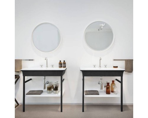 Agape Novecento XL Раковина на стальной базе 90x55x13 см, 3 отв., напольная, цвет: матовый белый/темный серый . ACER1072G,  ACER10703RBG *3