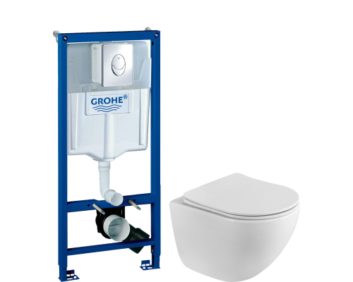 Комплект Унитаз подвесной BelBagno Libero BB11051CH-TOR/SC безободковый + Инсталляция Grohe Rapid SL 38721001 3 в 1 с кнопкой смыва Комплект Унитаз подвесной BelBagno Libero BB11051CH-TOR/SC безободковый + Инсталляция Grohe Rapid SL 38721001 3 в 1 с кнопкой смыва
