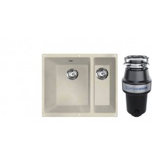 Комплект Мойка Lava U2 crema + Измельчитель KUCHENSTERN Muhle 351MU35