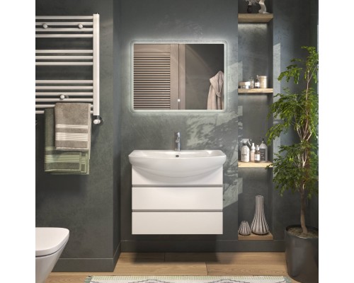 Мебель для ванной комнаты Vigo Wing 70, подвесная, белая, раковина Балтика 70