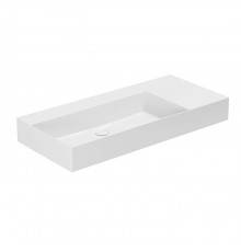 Azzurra Elegance Squared Раковина подвесная/накладная, 102x46xH12,5 см, правая, без отв., цвет: Bianco lucido. ELLP10246RQ0*0