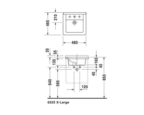 Duravit Starck 3 Раковина 48x46.5 см, 1 отв., с переливом, цвет: белый. 0303480000