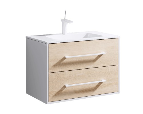 AQ MAI0175 Майами Тумба под умывальник подвесная, 2 ящика, 760х540х460 мм MAI0175