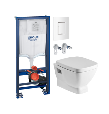 Комплект Унитаз подвесной Santek Нео 1WH302423 с микролифтом + Инсталляция Grohe Rapid SL 38772SH0 3 в 1 с панелью смыва