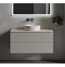 Тумба с раковиной Sancos Snob R 100 см, beige soft, столешница бежевая, раковина CN6022