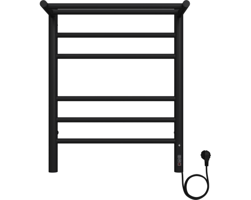 Полотенцесушитель электрический Terminus Аврора П6 450х600, с полкой, черный муар