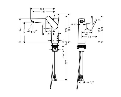 Hansgrohe Talis E, Смеситель для раковины, с донным клапаном, Цвет: хром. 71754000 Hansgrohe Talis E, Смеситель для раковины, с донным клапаном, Цвет: хром. 71754000