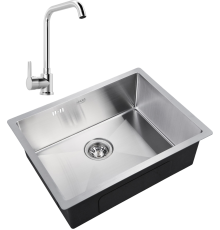 Комплект Мойка Zorg Inox R 5844 + Смеситель MEGA Ege MG-PL10 хром