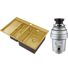 Комплект Мойка кухонная Zorg Inox PVD SZR 5178-2-R bronze + Измельчитель Inox D ZR-38 D