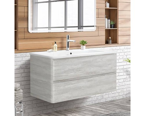 Тумба с раковиной BelBagno Albano-Cer 105 подвесная, rovere vintage bianco