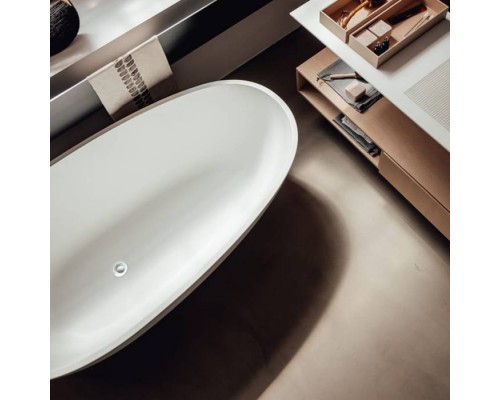 Agape Spoon Ванна отдельностоящая 160х85хh48 см, с переливом, материал: Cristalplantreg;, цвет: белый матовый. AVAS1093ZZ САЛОН,  MET0477C САЛОН
