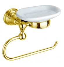 CA 238.52 GOLD Кольцо для полотенца + мыльница керамическая CA23852