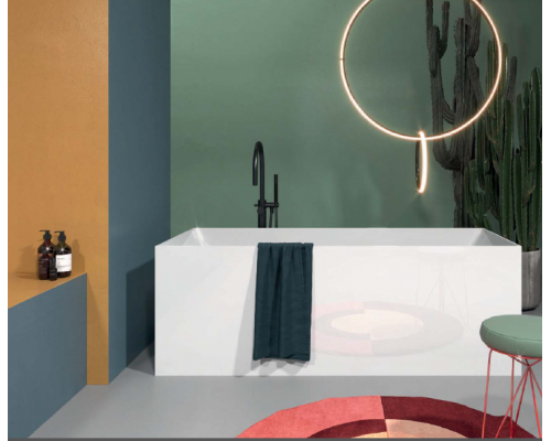 Gruppo Treesse Ilia Ванна 170x75xh60 см. прямоугольная отдельностоящая акриловая, со щелевым переливом, цвет: белый. V375BL