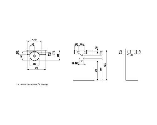 Laufen VAL Раковина с полкой 55x31.5x11.5см., с 1 отв., Dx, цвет: белый. 8.1528.3.000.105.1 Laufen VAL Раковина с полкой 55x31.5x11.5см., с 1 отв., Dx, цвет: белый. 8.1528.3.000.105.1