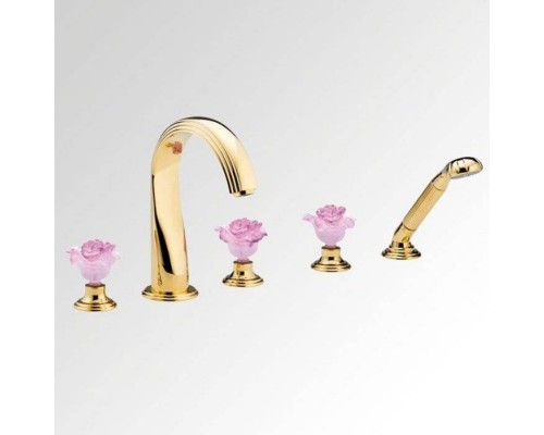 THG Rose Смеситель встраиваемый на борт ванны, 5 отв., цвет: золото. U5J-F01-1132SG THG Rose Смеситель встраиваемый на борт ванны, 5 отв., цвет: золото. U5J-F01-1132SG