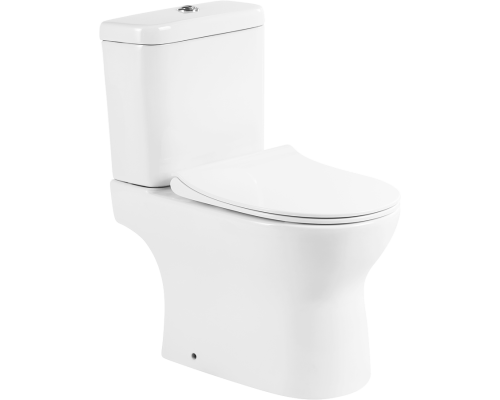 Унитаз-компакт BelBagno Steam BB130CPR безободковый, с микролифтом, бачок BB130T