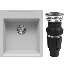 Комплект Мойка кухонная Polygran Argo 460 светло-серая + Измельчитель Bone Crusher BC 610-AS