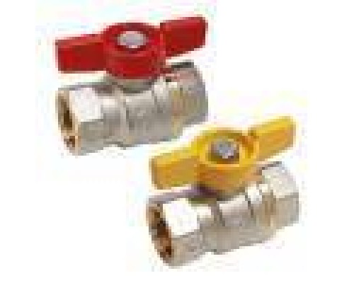 Краны шаровые Кран шаровой полнопроходной с шаром DADO, усиленная модель, резьба внутренняя/внутренняя, никелирова GIA R951X021