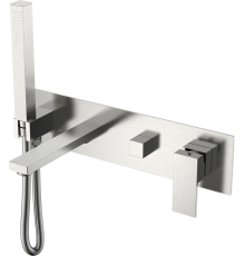 Смеситель для ванны с душем Boheme Qubic 474-2-NB С ВНУТРЕННЕЙ ЧАСТЬЮ, brushed nickel