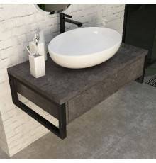 Тумба с раковиной 1MarKa Grunge Loft 100 бетон темно-серый