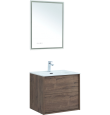 Мебель для ванной комнаты Aquanet Lino 60 дуб веллингтон, с раковиной Flat 60