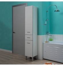 Шкаф-пенал Aquanet Верона 35 L, c бельевой корзиной, белый