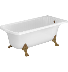 Ванна из искусственного камня Migliore Olivia 25446 175x80 см, с декоративными ножками, со сливом-переливом, фурнитура бронза