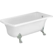 Ванна из искусственного камня Migliore Olivia 27002 175x80 см, с декоративными ножками, со сливом-переливом