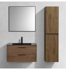 Мебель для ванной комнаты Vincea Chiara 2D 80, 2 ящика, дуб табак, с черной раковиной