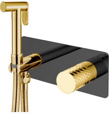 Гигиенический душ Boheme Stick 127-BG со смесителем, С ВНУТРЕННЕЙ ЧАСТЬЮ, black, diamond gold