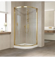 Душевой уголок Vegas Glass ZS Tur Novo 100 09 01 профиль золото, стекло прозрачное