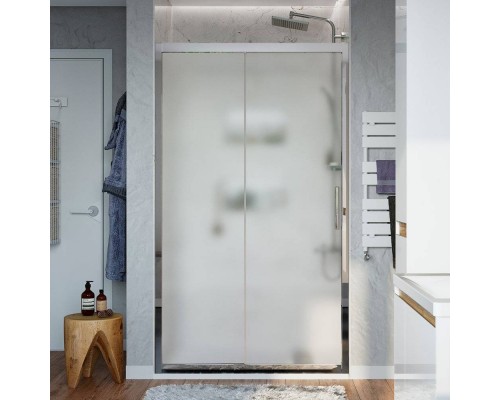 Душевая дверь в нишу STWORKI Стокгольм 120 см профиль хром глянец, стекло матовое