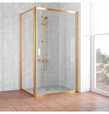 Душевой уголок Vegas Glass ZP+ZPV 110*90 09 01 профиль золото, стекло прозрачное