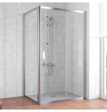 Душевой уголок Vegas Glass ZP+ZPV 110*90 08 01 профиль глянцевый хром, стекло прозрачное