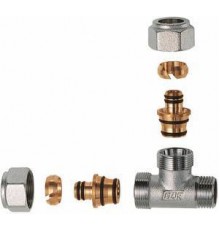 Фитинги цанговые Тройник 1/2, НР, с 2 концовками для м/п труб 16Х2 FAR FC 5511 12 58190