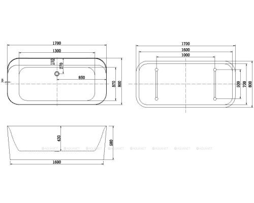 Акриловая ванна Allen Brau Infinity 1 170x80 2.21001.21