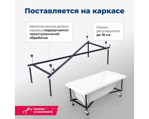 Акриловая ванна Aquanet Bright 155x70 (с каркасом)