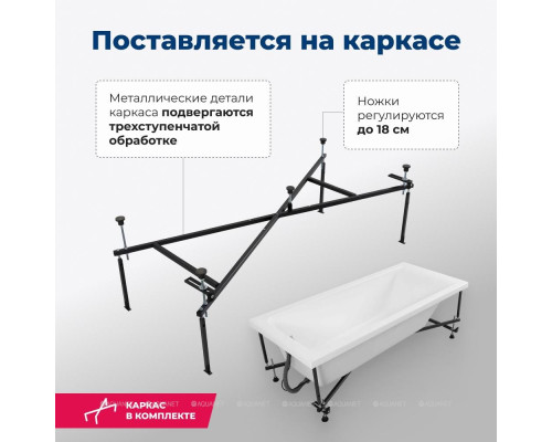 Акриловая ванна Aquanet Bright 180x80 (с каркасом)