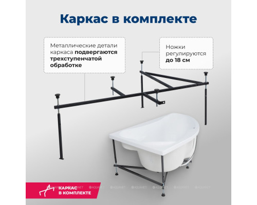 Акриловая ванна Aquanet Capri 170x110 R (с каркасом)