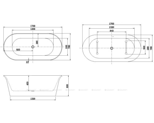 Акриловая ванна Aquanet Family Smart 170x78 88778-GW