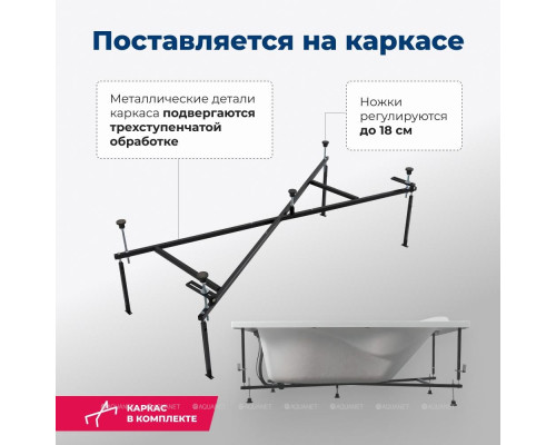 Акриловая ванна Aquanet Grenada 180x90 (с каркасом)