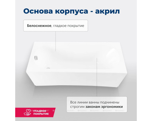 Акриловая ванна Aquanet Lotos 165x70 (с каркасом)