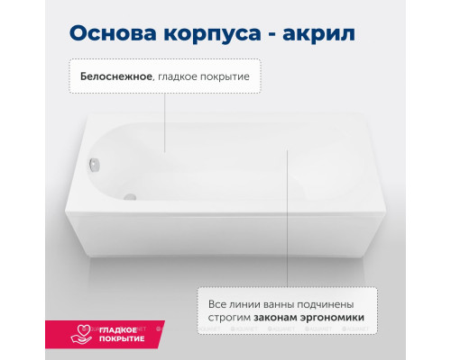 Акриловая ванна Aquanet Lotos 170x70 (с каркасом)