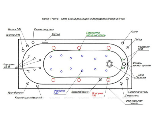 Акриловая ванна Aquanet Lotos 170x75
